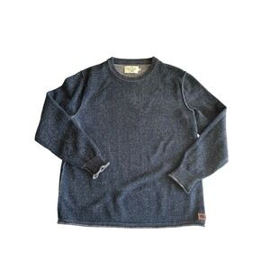 THE NORMAL BRAND Jimmy Plated Crewneck Sweater Navy Size Small Preppy Apres Warm